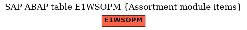 E-R Diagram for table E1WSOPM (Assortment module items)