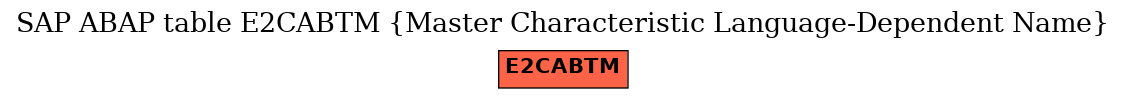 E-R Diagram for table E2CABTM (Master Characteristic Language-Dependent Name)