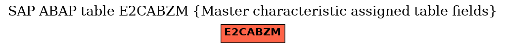 E-R Diagram for table E2CABZM (Master characteristic assigned table fields)