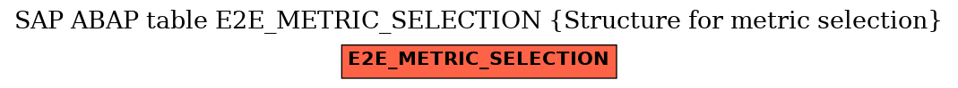 E-R Diagram for table E2E_METRIC_SELECTION (Structure for metric selection)