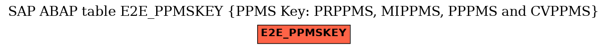 E-R Diagram for table E2E_PPMSKEY (PPMS Key: PRPPMS, MIPPMS, PPPMS and CVPPMS)