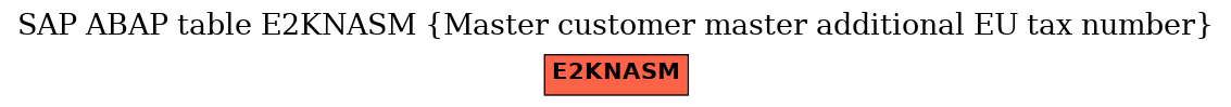 E-R Diagram for table E2KNASM (Master customer master additional EU tax number)