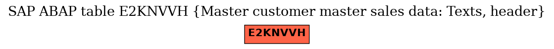 E-R Diagram for table E2KNVVH (Master customer master sales data: Texts, header)