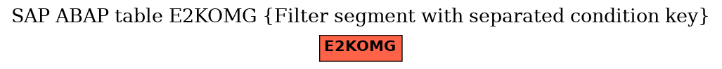 E-R Diagram for table E2KOMG (Filter segment with separated condition key)