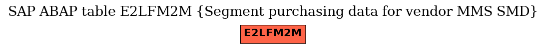 E-R Diagram for table E2LFM2M (Segment purchasing data for vendor MMS SMD)