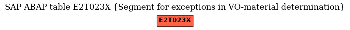E-R Diagram for table E2T023X (Segment for exceptions in VO-material determination)