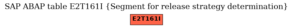 E-R Diagram for table E2T161I (Segment for release strategy determination)