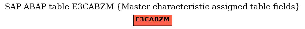 E-R Diagram for table E3CABZM (Master characteristic assigned table fields)