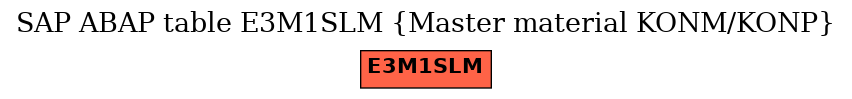 E-R Diagram for table E3M1SLM (Master material KONM/KONP)