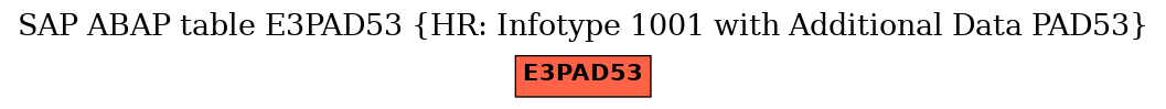 E-R Diagram for table E3PAD53 (HR: Infotype 1001 with Additional Data PAD53)