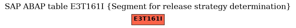 E-R Diagram for table E3T161I (Segment for release strategy determination)