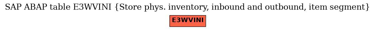 E-R Diagram for table E3WVINI (Store phys. inventory, inbound and outbound, item segment)