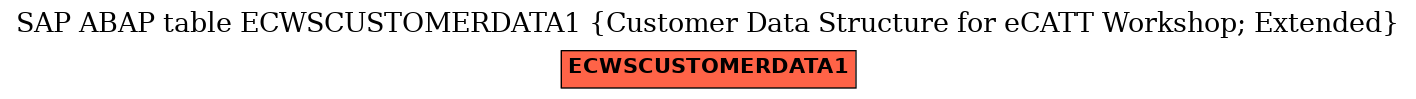 E-R Diagram for table ECWSCUSTOMERDATA1 (Customer Data Structure for eCATT Workshop; Extended)