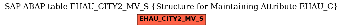 E-R Diagram for table EHAU_CITY2_MV_S (Structure for Maintaining Attribute EHAU_C)