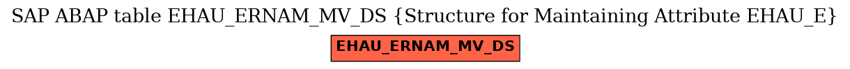 E-R Diagram for table EHAU_ERNAM_MV_DS (Structure for Maintaining Attribute EHAU_E)