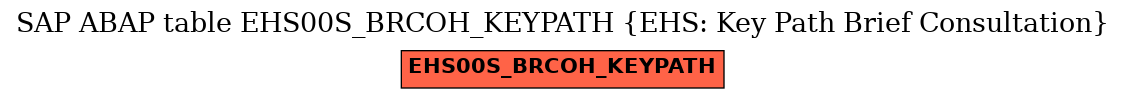 E-R Diagram for table EHS00S_BRCOH_KEYPATH (EHS: Key Path Brief Consultation)