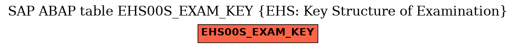 E-R Diagram for table EHS00S_EXAM_KEY (EHS: Key Structure of Examination)