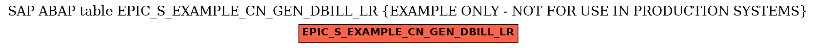 E-R Diagram for table EPIC_S_EXAMPLE_CN_GEN_DBILL_LR (EXAMPLE ONLY - NOT FOR USE IN PRODUCTION SYSTEMS)