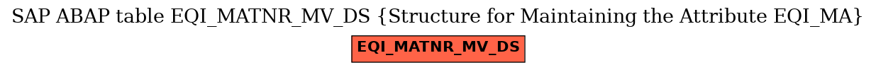 E-R Diagram for table EQI_MATNR_MV_DS (Structure for Maintaining the Attribute EQI_MA)