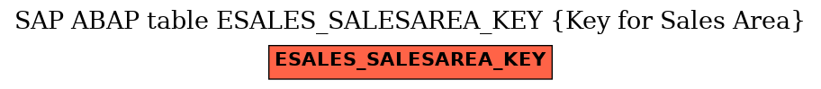 E-R Diagram for table ESALES_SALESAREA_KEY (Key for Sales Area)