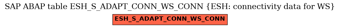 E-R Diagram for table ESH_S_ADAPT_CONN_WS_CONN (ESH: connectivity data for WS)