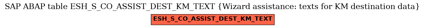 E-R Diagram for table ESH_S_CO_ASSIST_DEST_KM_TEXT (Wizard assistance: texts for KM destination data)