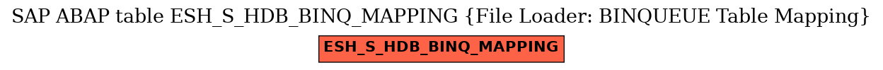 E-R Diagram for table ESH_S_HDB_BINQ_MAPPING (File Loader: BINQUEUE Table Mapping)