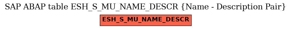 E-R Diagram for table ESH_S_MU_NAME_DESCR (Name - Description Pair)