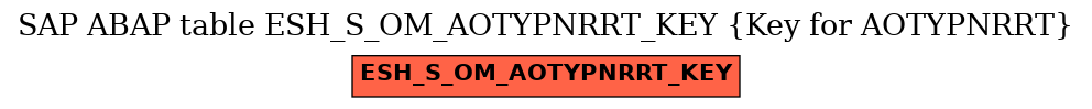 E-R Diagram for table ESH_S_OM_AOTYPNRRT_KEY (Key for AOTYPNRRT)