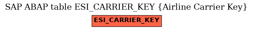 E-R Diagram for table ESI_CARRIER_KEY (Airline Carrier Key)