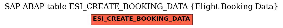 E-R Diagram for table ESI_CREATE_BOOKING_DATA (Flight Booking Data)