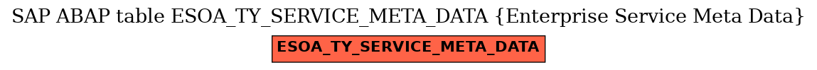 E-R Diagram for table ESOA_TY_SERVICE_META_DATA (Enterprise Service Meta Data)