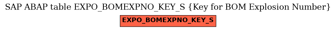E-R Diagram for table EXPO_BOMEXPNO_KEY_S (Key for BOM Explosion Number)