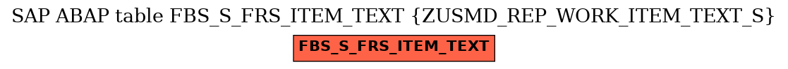 E-R Diagram for table FBS_S_FRS_ITEM_TEXT (ZUSMD_REP_WORK_ITEM_TEXT_S)