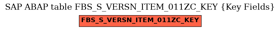 E-R Diagram for table FBS_S_VERSN_ITEM_011ZC_KEY (Key Fields)