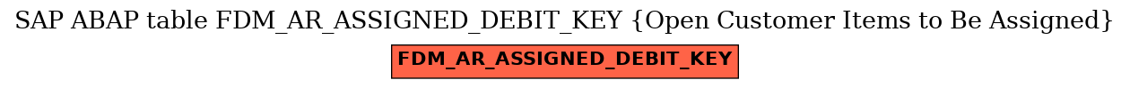 E-R Diagram for table FDM_AR_ASSIGNED_DEBIT_KEY (Open Customer Items to Be Assigned)