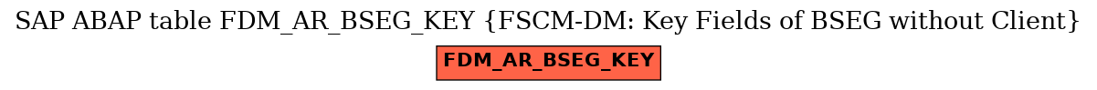 E-R Diagram for table FDM_AR_BSEG_KEY (FSCM-DM: Key Fields of BSEG without Client)