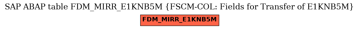 E-R Diagram for table FDM_MIRR_E1KNB5M (FSCM-COL: Fields for Transfer of E1KNB5M)