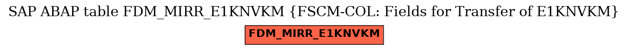 E-R Diagram for table FDM_MIRR_E1KNVKM (FSCM-COL: Fields for Transfer of E1KNVKM)