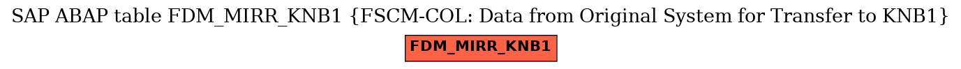 E-R Diagram for table FDM_MIRR_KNB1 (FSCM-COL: Data from Original System for Transfer to KNB1)