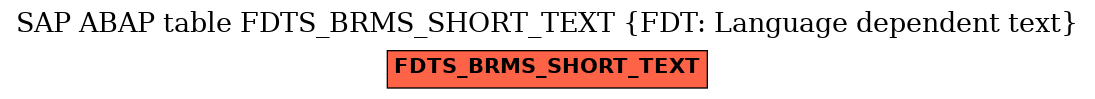 E-R Diagram for table FDTS_BRMS_SHORT_TEXT (FDT: Language dependent text)