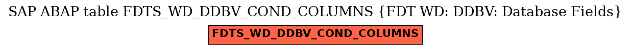 E-R Diagram for table FDTS_WD_DDBV_COND_COLUMNS (FDT WD: DDBV: Database Fields)