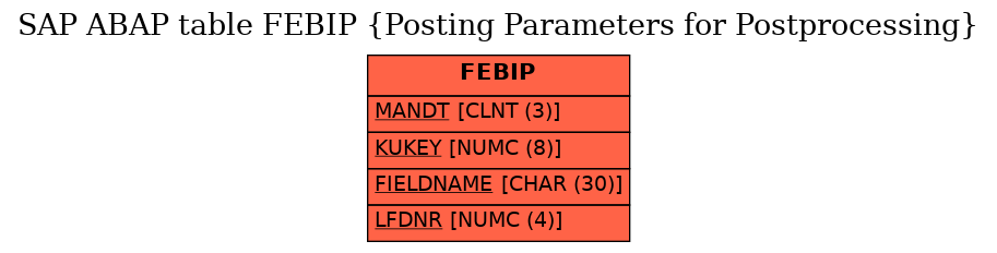 E-R Diagram for table FEBIP (Posting Parameters for Postprocessing)