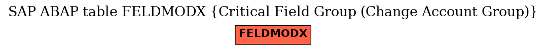 E-R Diagram for table FELDMODX (Critical Field Group (Change Account Group))