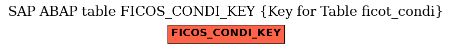 E-R Diagram for table FICOS_CONDI_KEY (Key for Table ficot_condi)