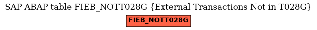 E-R Diagram for table FIEB_NOTT028G (External Transactions Not in T028G)