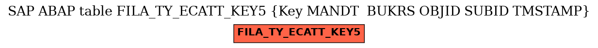 E-R Diagram for table FILA_TY_ECATT_KEY5 (Key MANDT  BUKRS OBJID SUBID TMSTAMP)