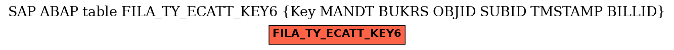 E-R Diagram for table FILA_TY_ECATT_KEY6 (Key MANDT BUKRS OBJID SUBID TMSTAMP BILLID)