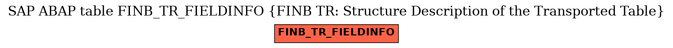 E-R Diagram for table FINB_TR_FIELDINFO (FINB TR: Structure Description of the Transported Table)