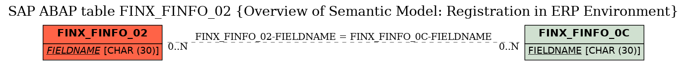 E-R Diagram for table FINX_FINFO_02 (Overview of Semantic Model: Registration in ERP Environment)